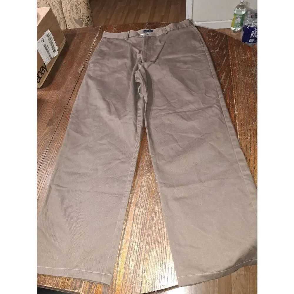 36x34 Izod American Chino Brown Flat Front Cotton Pants